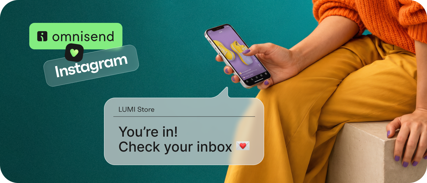 Omnisend illustration of a successful signup confirmation directing a shopper to check their inbox.