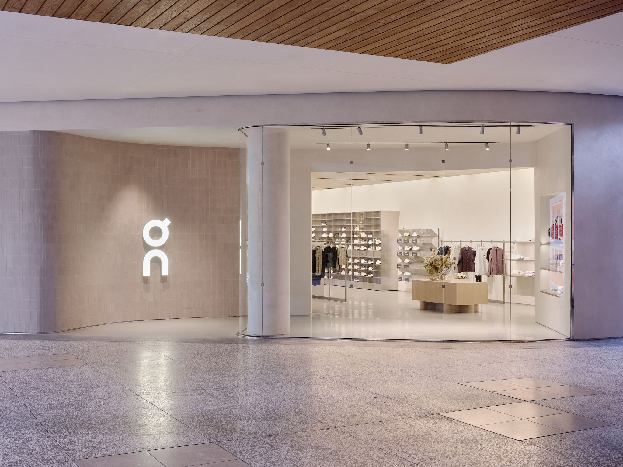 On storefront at Westfield Century City in Los Angeles