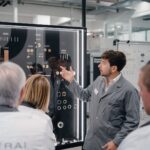 Visitors observe a technical demonstration at the Panerai manufacture