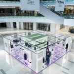 Overhead view of the Prada Essence pop-up at Hangzhou MixC