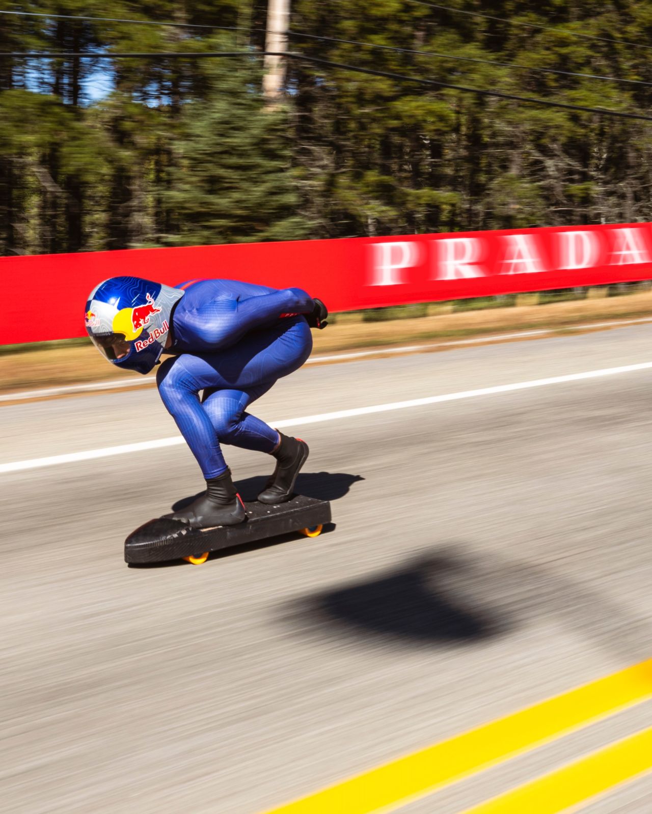 Diego Poncelet riding during the Prada Linea Rossa and Red Bull speed-record project