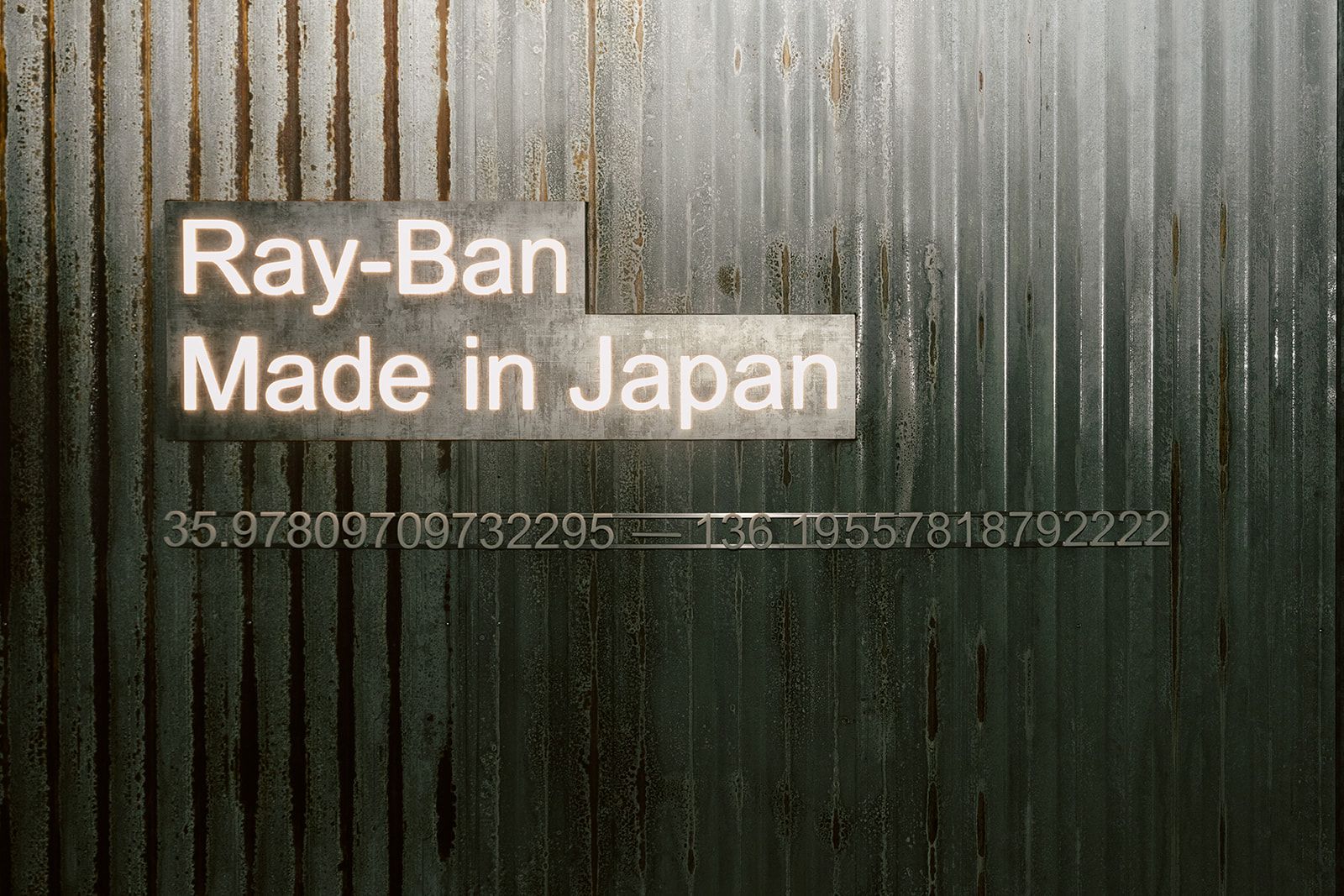 Ray-Ban Made in Japan sign at the ComplexCon booth