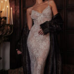 House of CB Callie dark brown faux-fur coat styled on a model