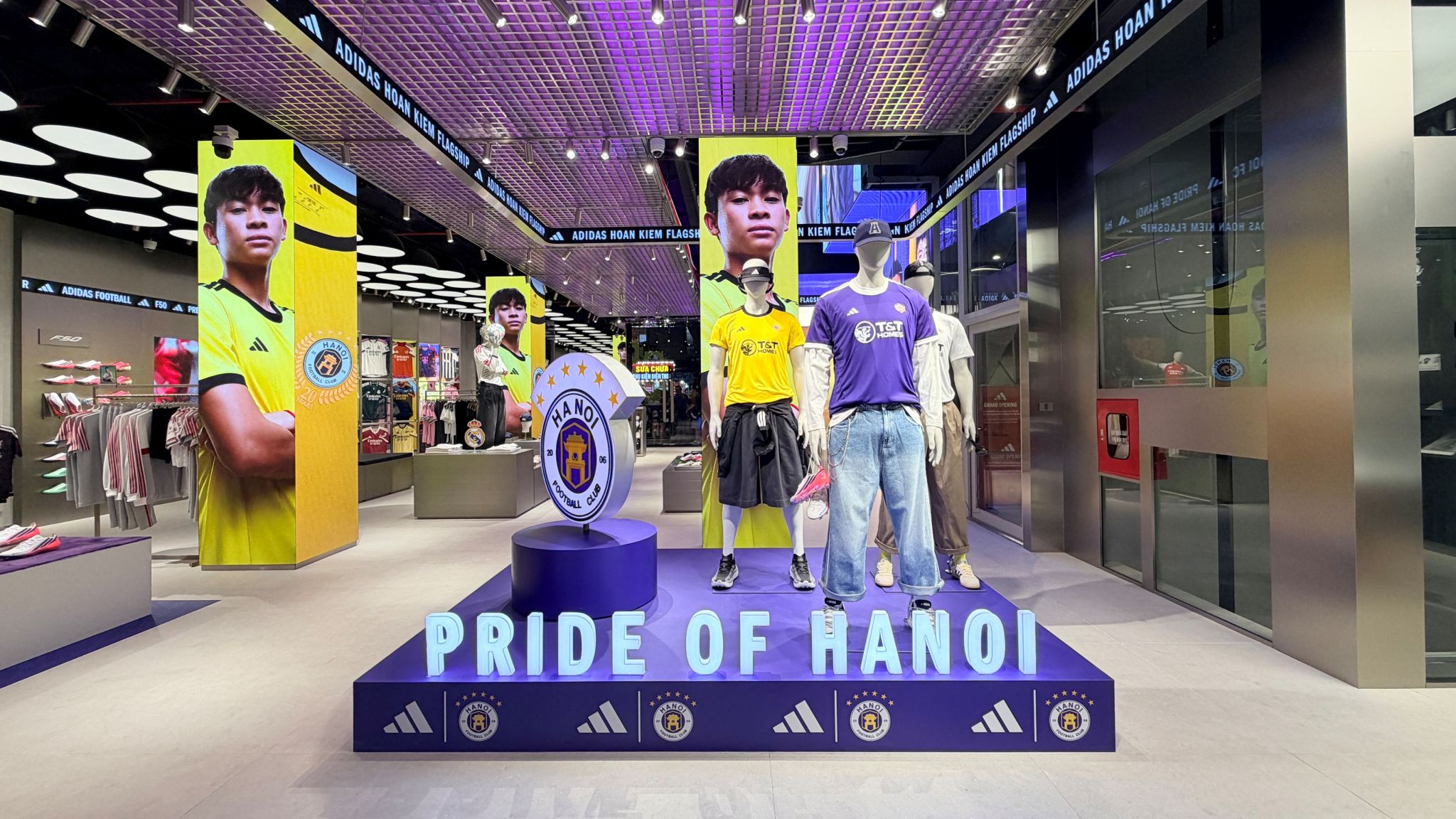 Pride of Hanoi football display inside the adidas flagship.