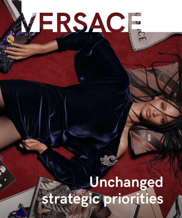 Versace strategy slide in Prada Group’s nine-month2026 results.