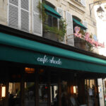 Exterior of café rhode at Le Bonaparte in Paris during the brand's Sephora Europe launch