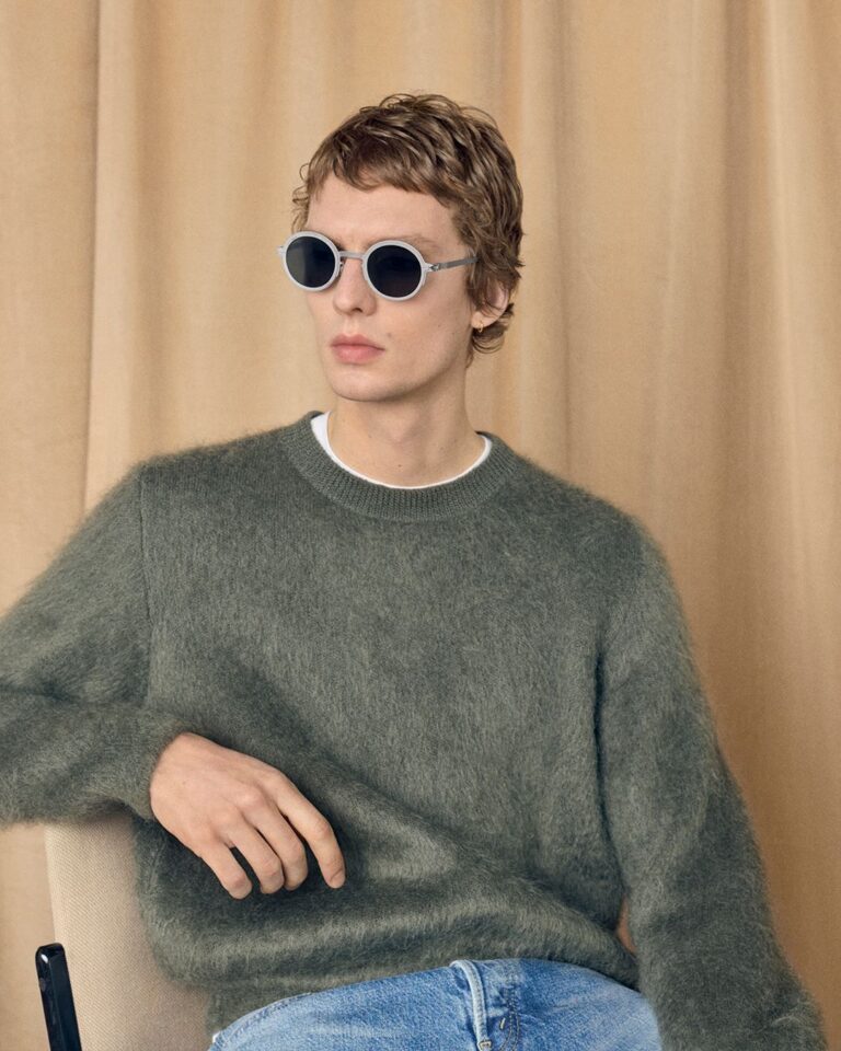 Leon Dame wears silver round MYKITA RIMOWA Heritage sunglasses