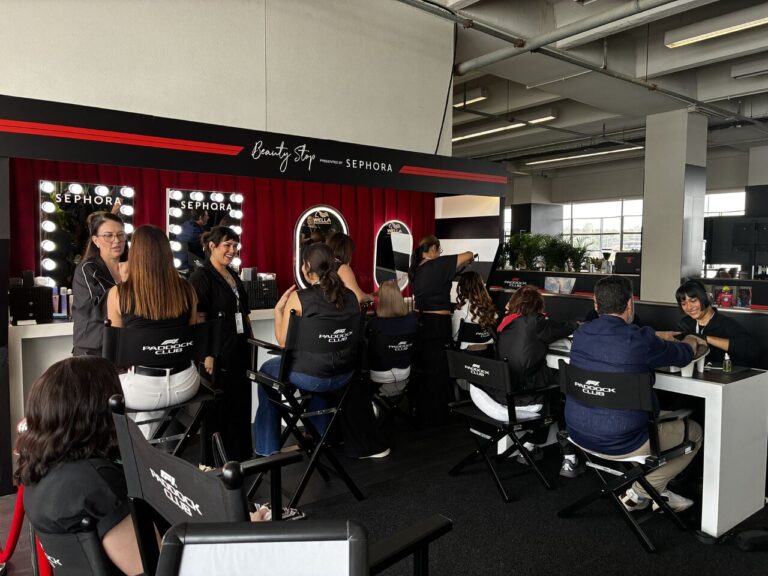 Sephora Glam Bar makeup stations at the Austin race weekend