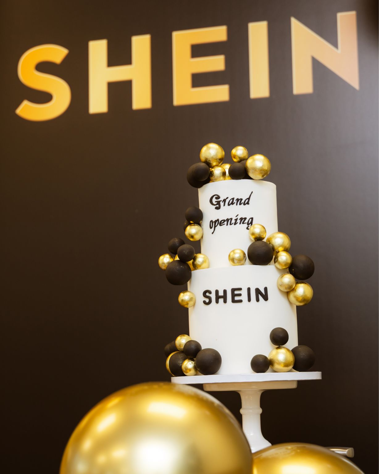 SHEIN-branded celebration cake at the Canadian facility opening