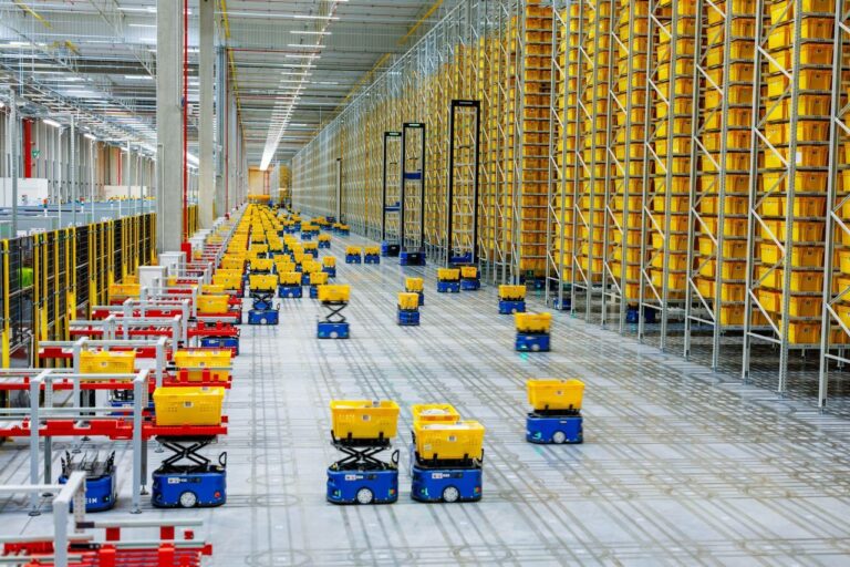 Warehouse floor with automated equipment in SHEIN-supplied logistics photograph