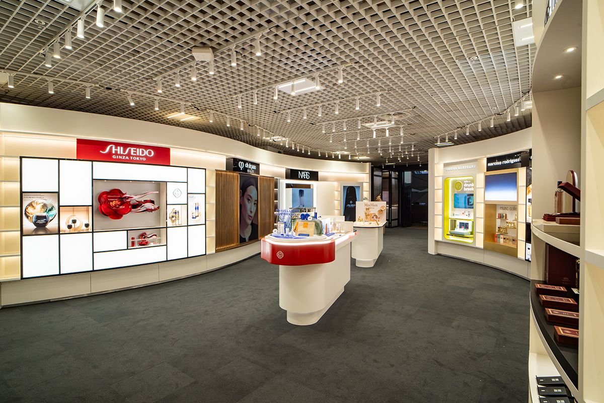 Shiseido Travel Retail's multi-brand exhibition space at TFWA Cannes 2026