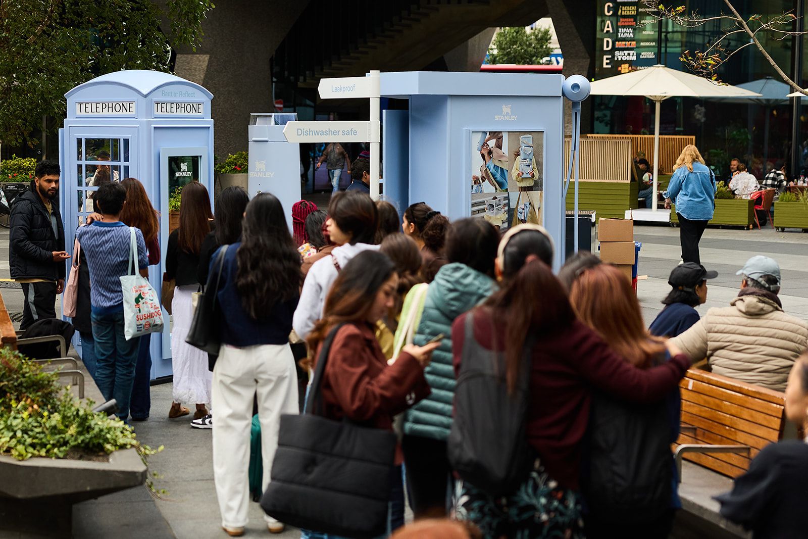 Crowd at the Stanley 1913 commuter activation in St Giles Square
