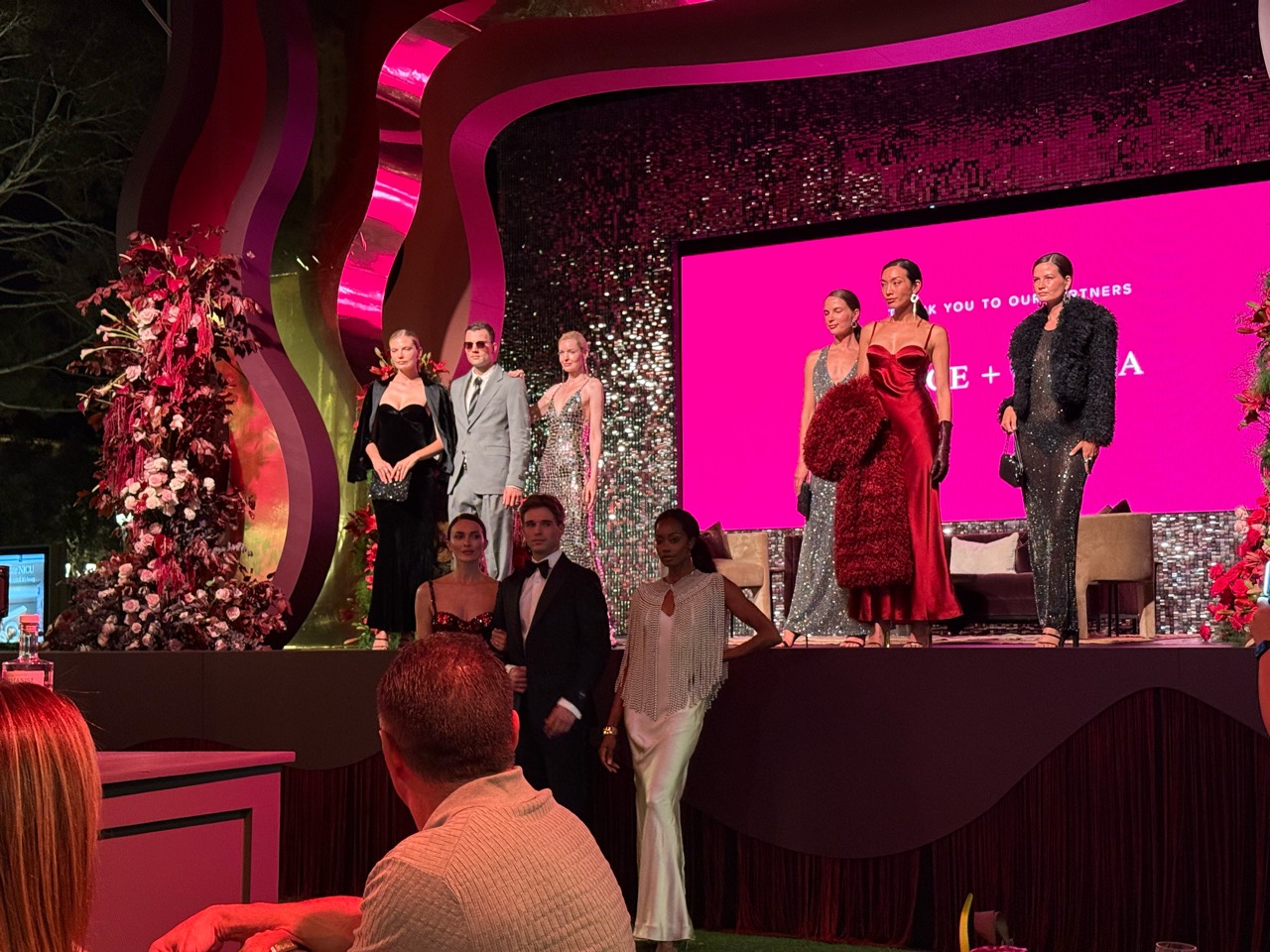 Models presenting eveningwear on the StyleWeekOC In the Mix stage