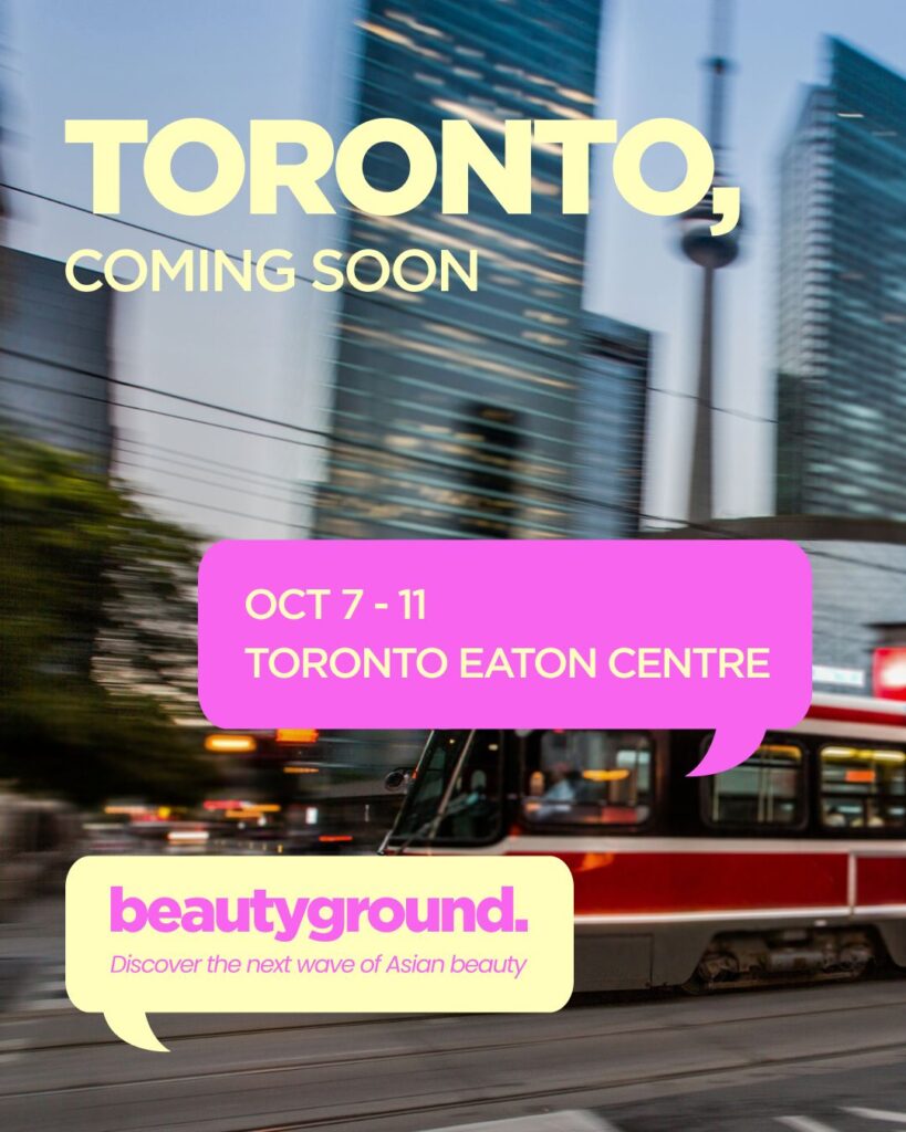 SUKOSHI Beautyground promotional card announcing October 7–11 at CF Toronto Eaton Centre
