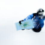 Athlete airborne against the sky in The North Face U.S. Ski & Snowboard campaign