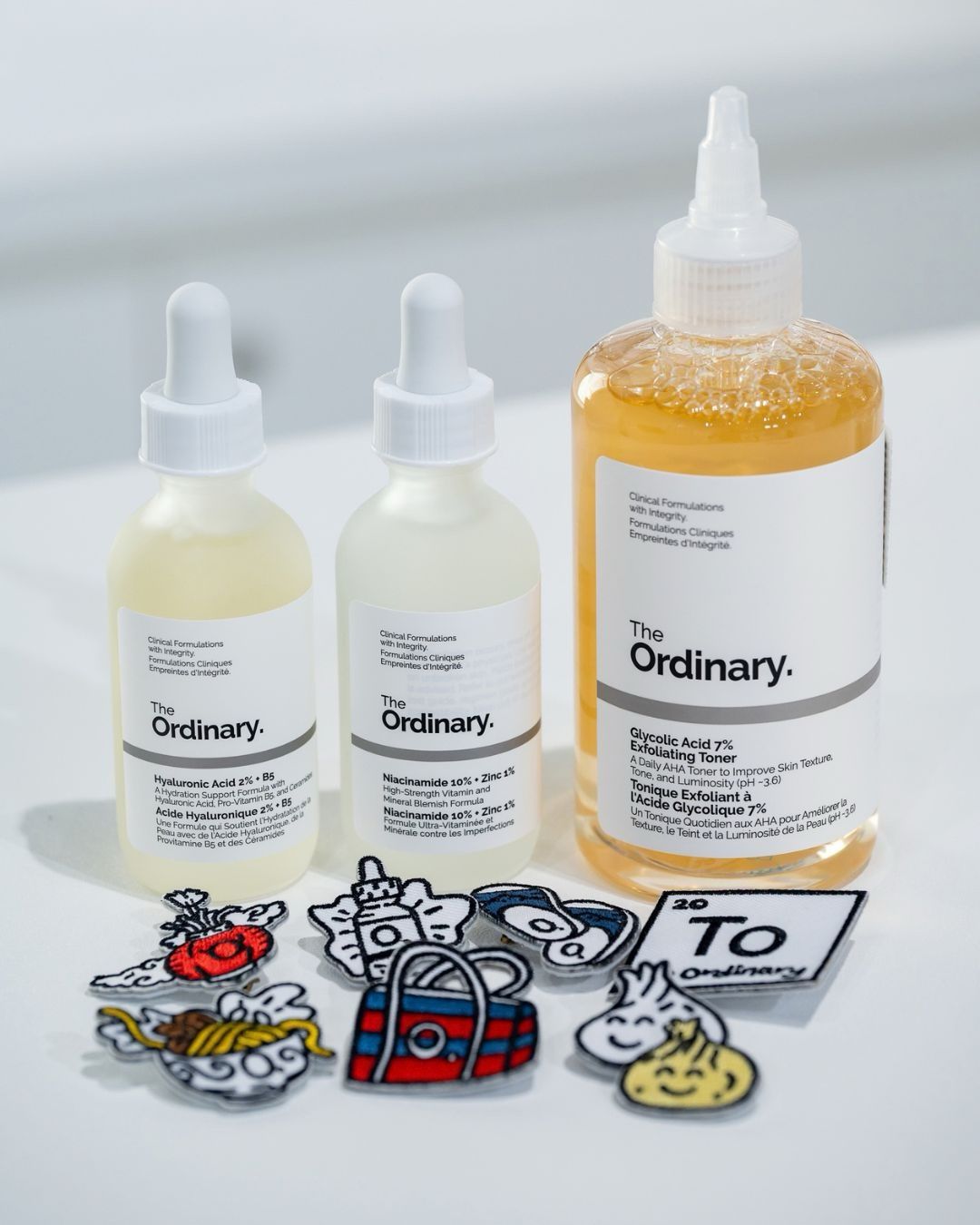 The Ordinary serums and toner displayed inside the Huashan activation