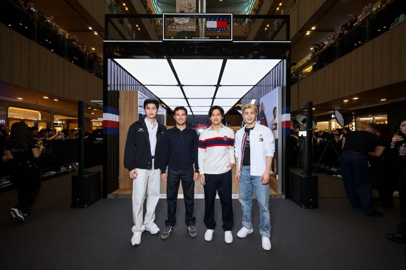 Guests at the Tommy Hilfiger Cadillac pop-up in Singapore