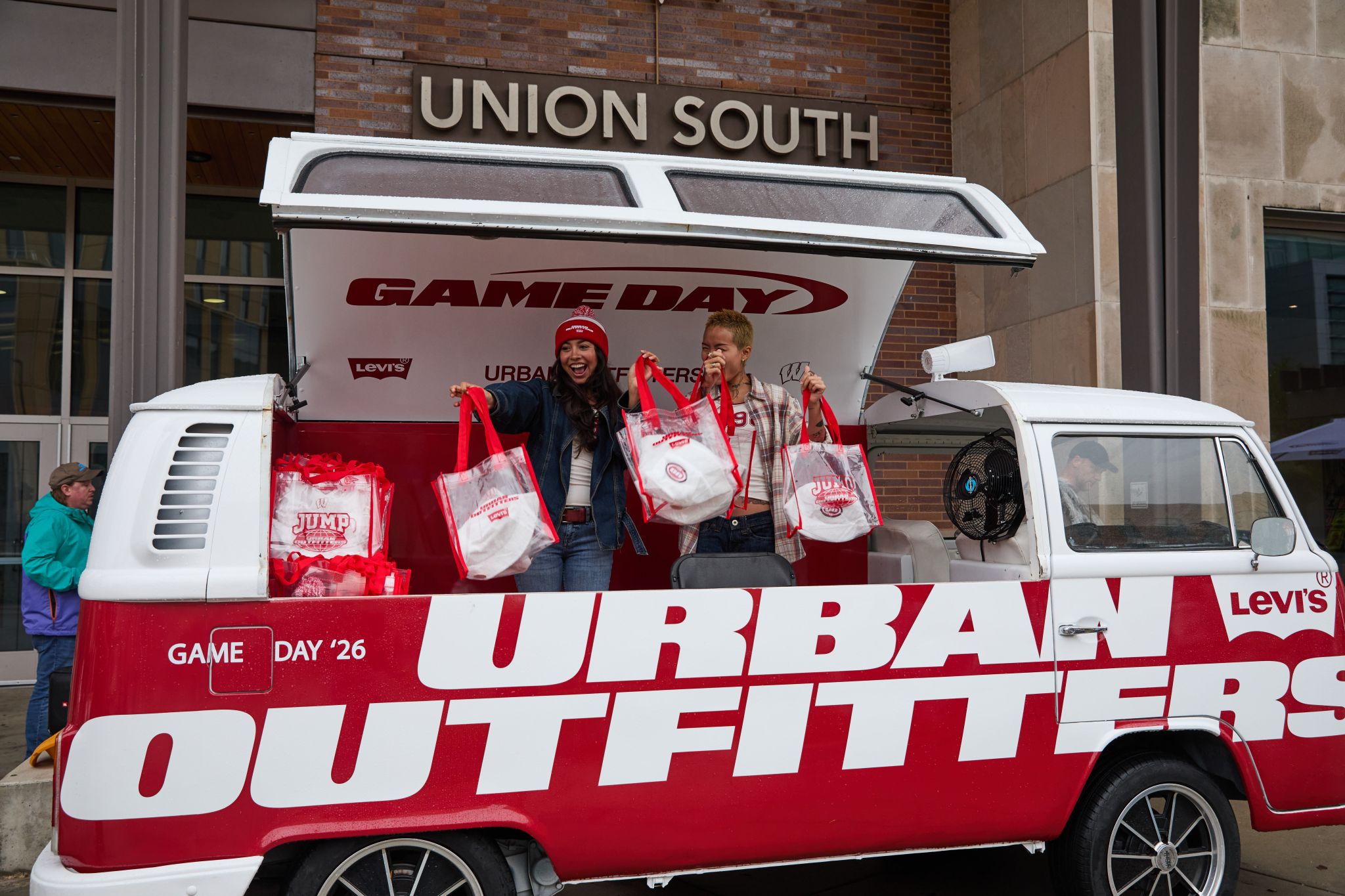 Urban Outfitters and Levi’s branded vehicle at the Madison Game Day event